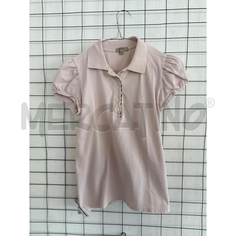 POLO DONNA BURBERRY ROSA MEZZA MNAICA  | Mercatino dell'Usato Corciano 1