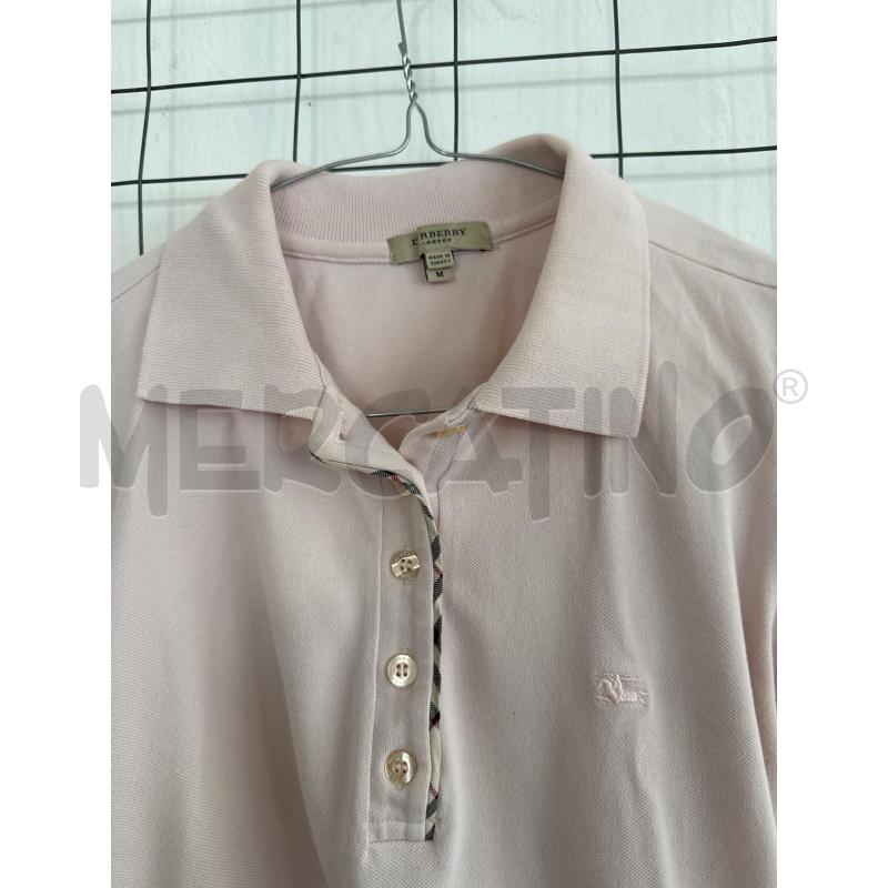 POLO DONNA BURBERRY ROSA MEZZA MNAICA  | Mercatino dell'Usato Corciano 2