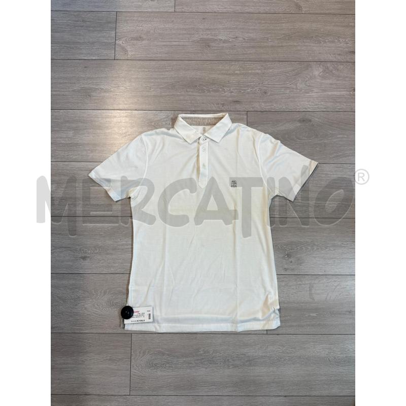 POLO UOMO BRUNELLO CUCINELLI BIANCO CON LOGO  | Mercatino dell'Usato Corciano 1