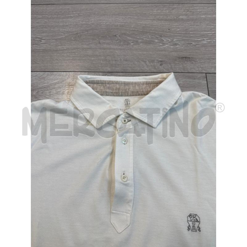 POLO UOMO BRUNELLO CUCINELLI BIANCO CON LOGO  | Mercatino dell'Usato Corciano 2