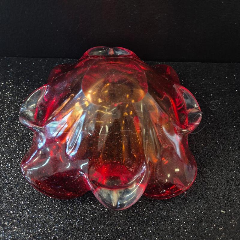 POSA CENERE IN VETRO ARTISTICO MURANO FORMA FIORE ROSSO ARANCIONE | Mercatino dell'Usato Corciano 2