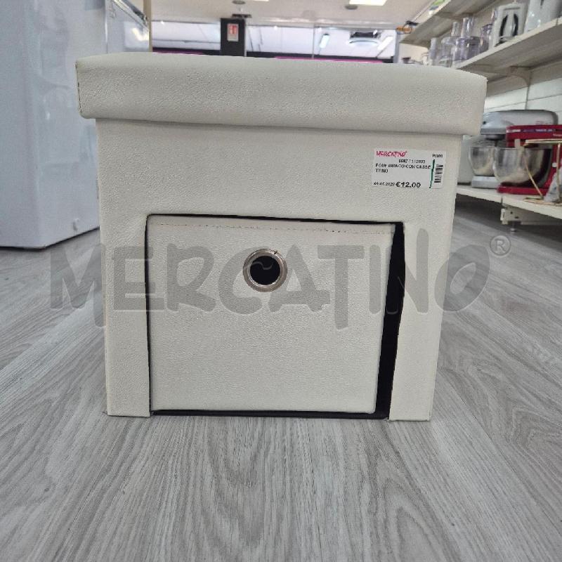 POUF BIANCO CON CASSETTINO  | Mercatino dell'Usato Corciano 1
