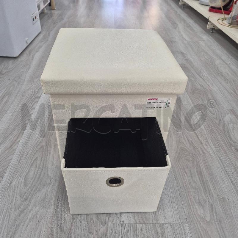 POUF BIANCO CON CASSETTINO  | Mercatino dell'Usato Corciano 2