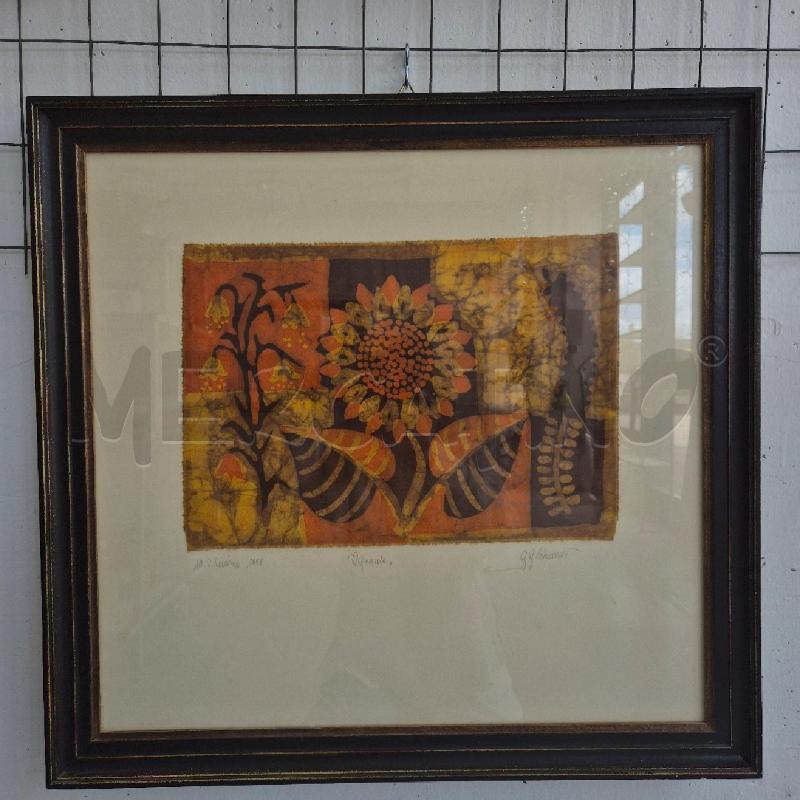 QUADRO  IL GIRASOLE TECNICA BATIK G.GHIRARDI | Mercatino dell'Usato Corciano 1