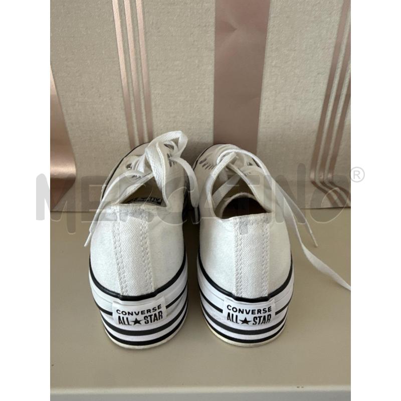SCARPE DONNA CONVERSE BIANCHE PLATFORM CON LACI BIANCHI  | Mercatino dell'Usato Corciano 5