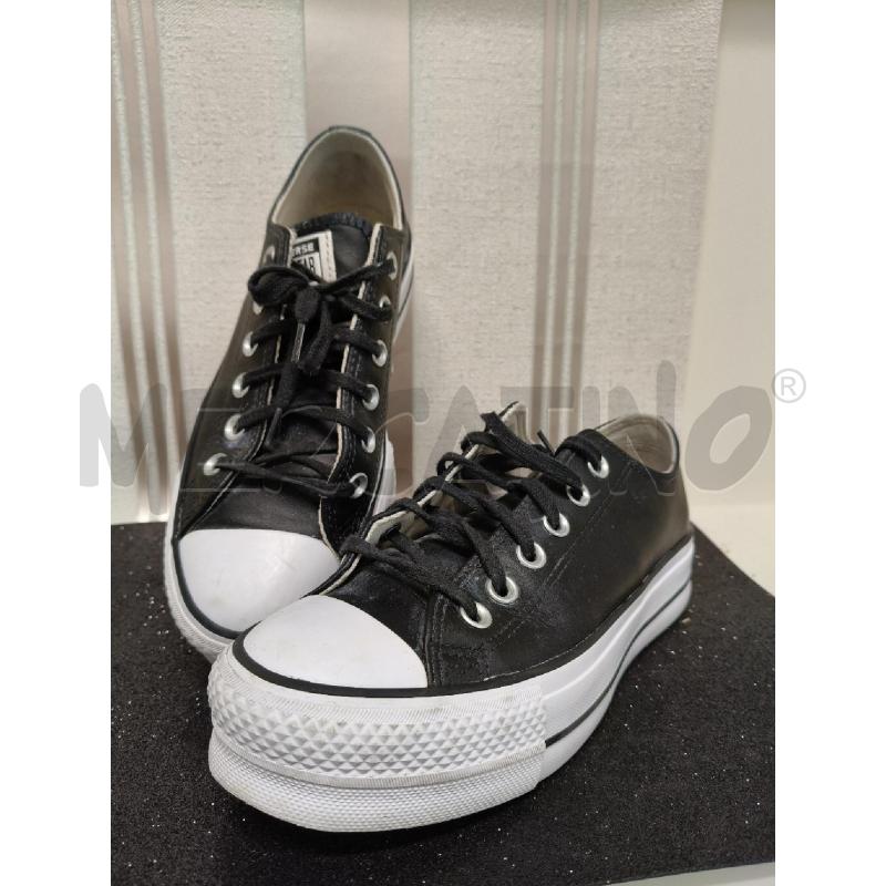 SCARPE DONNA CONVERSE CHUCK TAYLOR IN ECOPELLE NERA  | Mercatino dell'Usato Corciano 4