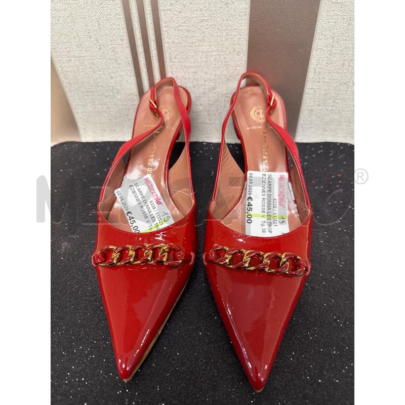 SCARPE DONNA LES TROPEZIENNES ROSSE VINILE TACCO BASO  | Mercatino dell'Usato Corciano 1