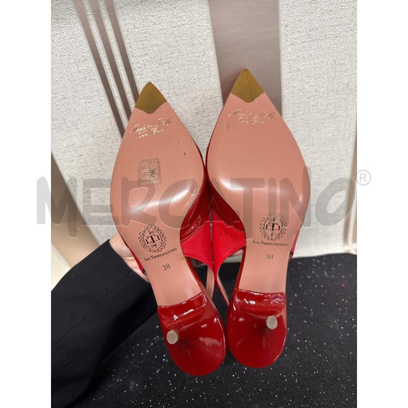 SCARPE DONNA LES TROPEZIENNES ROSSE VINILE TACCO BASO  | Mercatino dell'Usato Corciano 2