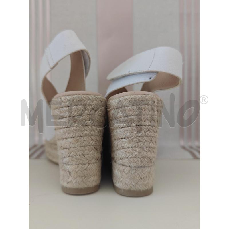 SCARPE DONNA RAS BIANCHE ZEPPA TESSUTO GREZZO COTONE  | Mercatino dell'Usato Corciano 3