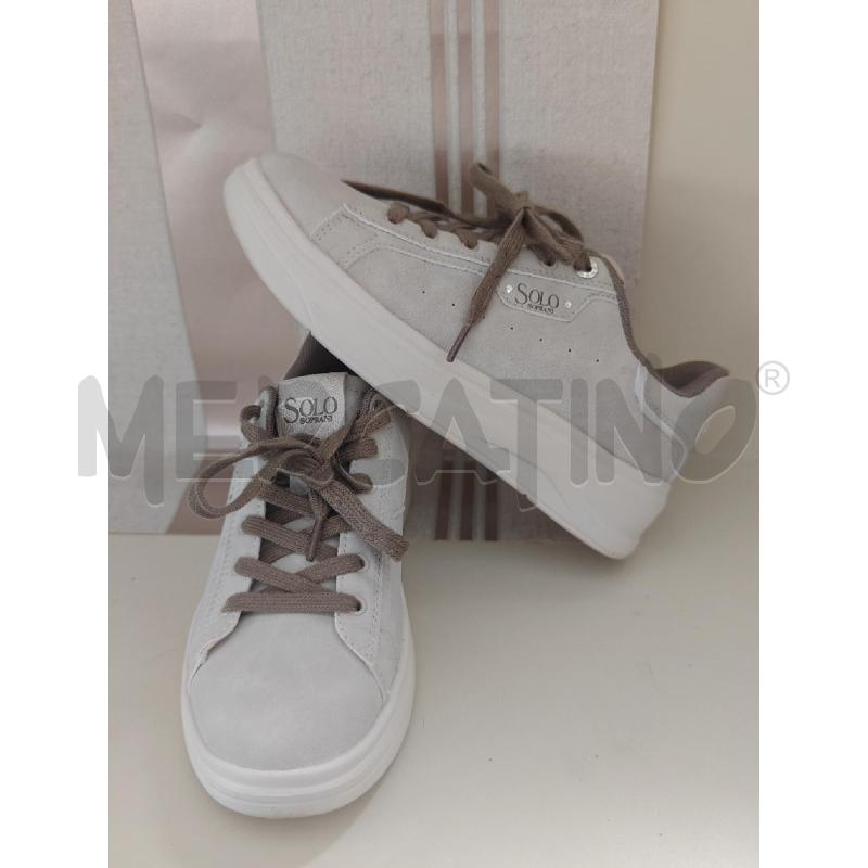 SCARPE DONNA SNIKERS SOLO SOPRANI GRIGIE DUE STRASS | Mercatino dell'Usato Corciano 1