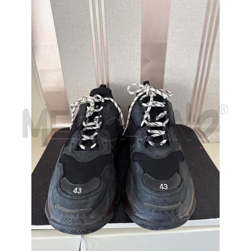 SCARPE UOMO BALENCIAGA TRIPLE S NERE CON LACCI BIANCHI  | Mercatino dell'Usato Corciano 2