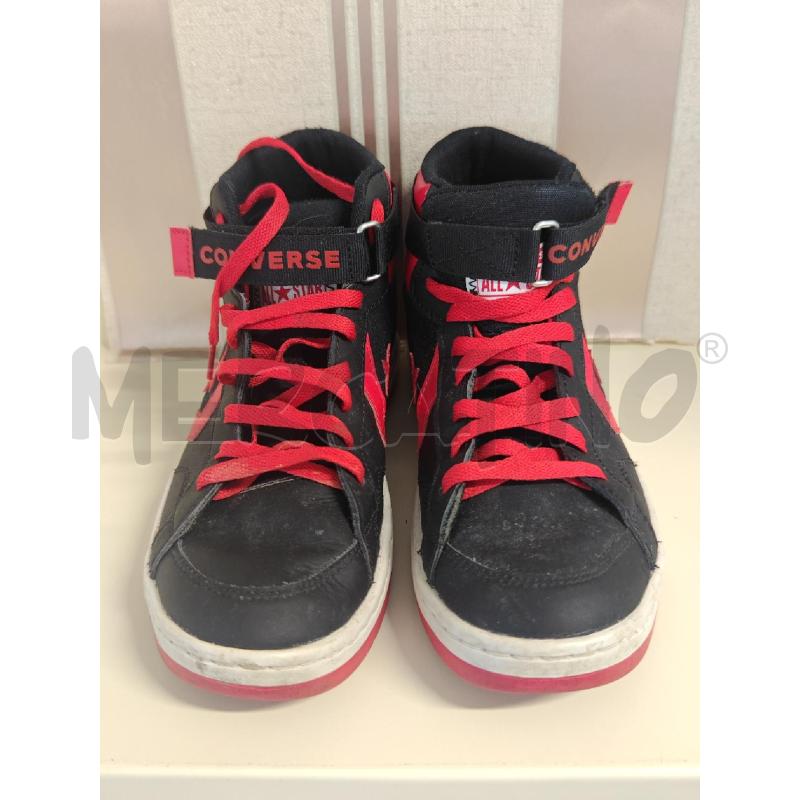 SCARPE UOMO  CONVERSE ALTE NERE CON PROFILI ROSSI | Mercatino dell'Usato Corciano 1