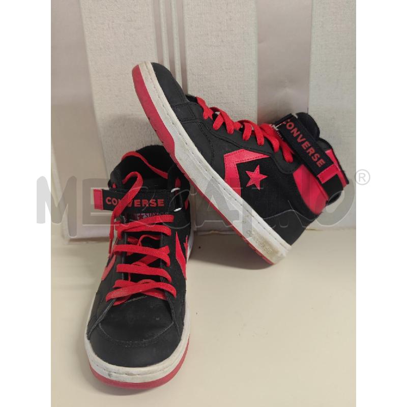 SCARPE UOMO  CONVERSE ALTE NERE CON PROFILI ROSSI | Mercatino dell'Usato Corciano 2