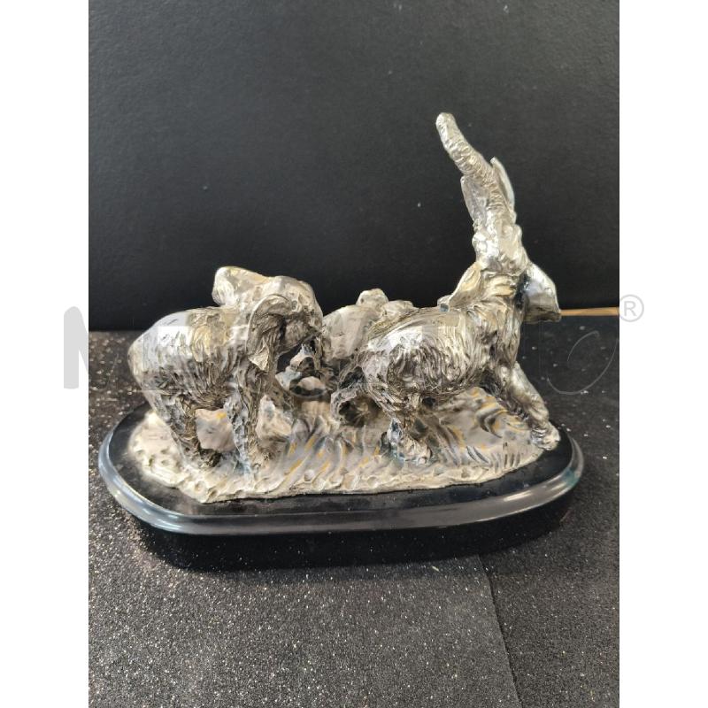 SCULTURA PICCOLA OTTAVIANI FAMIGLIA ELEFANTI BASE NERA  | Mercatino dell'Usato Corciano 2