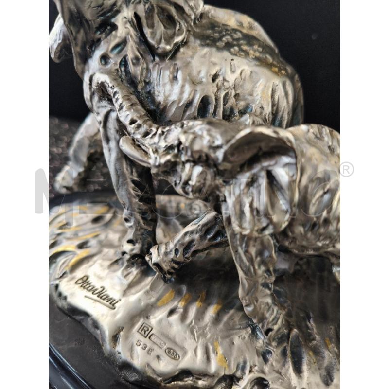 SCULTURA PICCOLA OTTAVIANI FAMIGLIA ELEFANTI BASE NERA  | Mercatino dell'Usato Corciano 4
