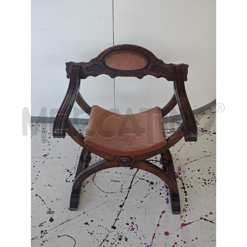 SEDIA SAVONAROLA IMBOTTITURA ROSA | Mercatino dell'Usato Corciano 1