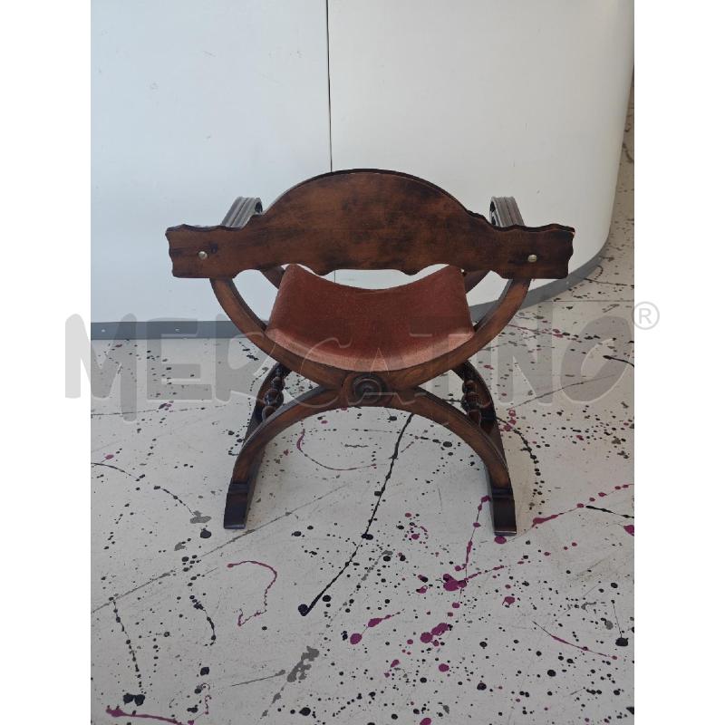 SEDIA SAVONAROLA IMBOTTITURA ROSA | Mercatino dell'Usato Corciano 3