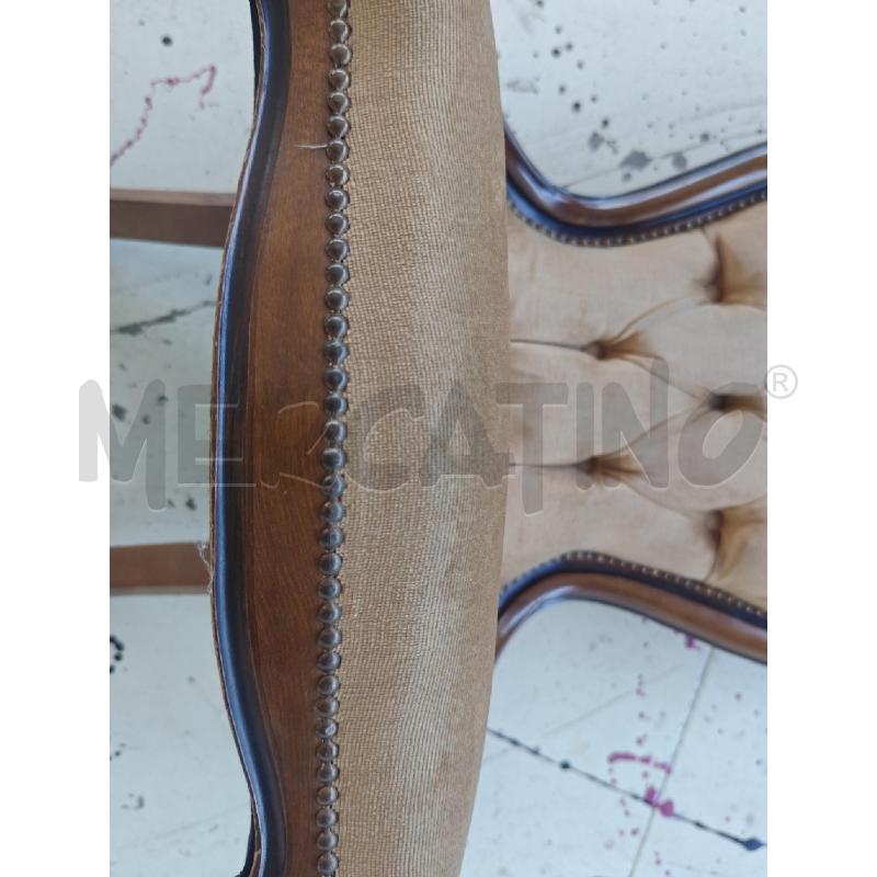 SEDIA VITTORIANA BEIGE E LEGNO | Mercatino dell'Usato Corciano 4