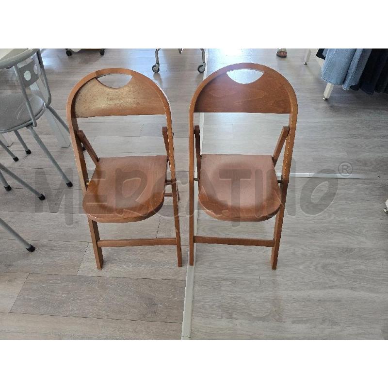 SEDIE PZ. 2 LEGNO CHIARO PIEGHEVOLI  | Mercatino dell'Usato Corciano 1