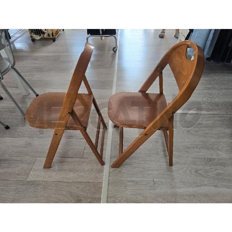 SEDIE PZ. 2 LEGNO CHIARO PIEGHEVOLI  | Mercatino dell'Usato Corciano 2