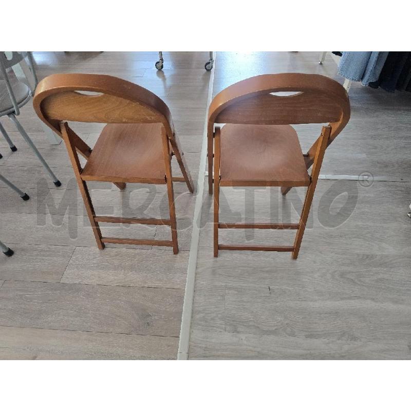 SEDIE PZ. 2 LEGNO CHIARO PIEGHEVOLI  | Mercatino dell'Usato Corciano 3