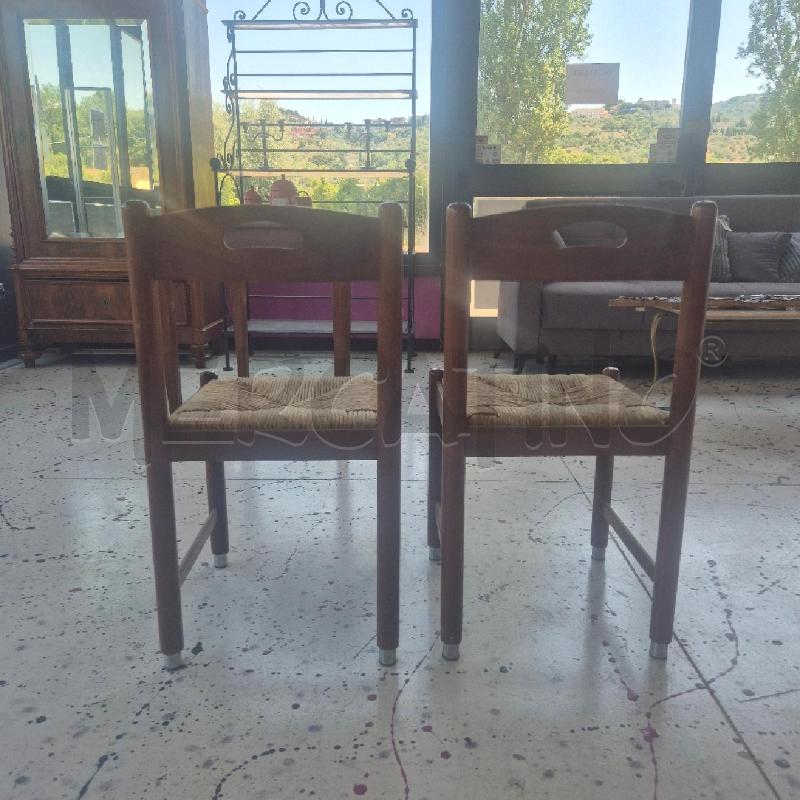 SEDIE PZ. 2 LEGNO CON SEDUTA PAIA  | Mercatino dell'Usato Corciano 2