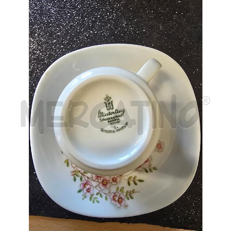SERVIZIO DA CAFFÈ +6 PIATTINI +TEIERA +LATTTERA+ZUCCHERIERA FIORI DI PESCO | Mercatino dell'Usato Corciano 2