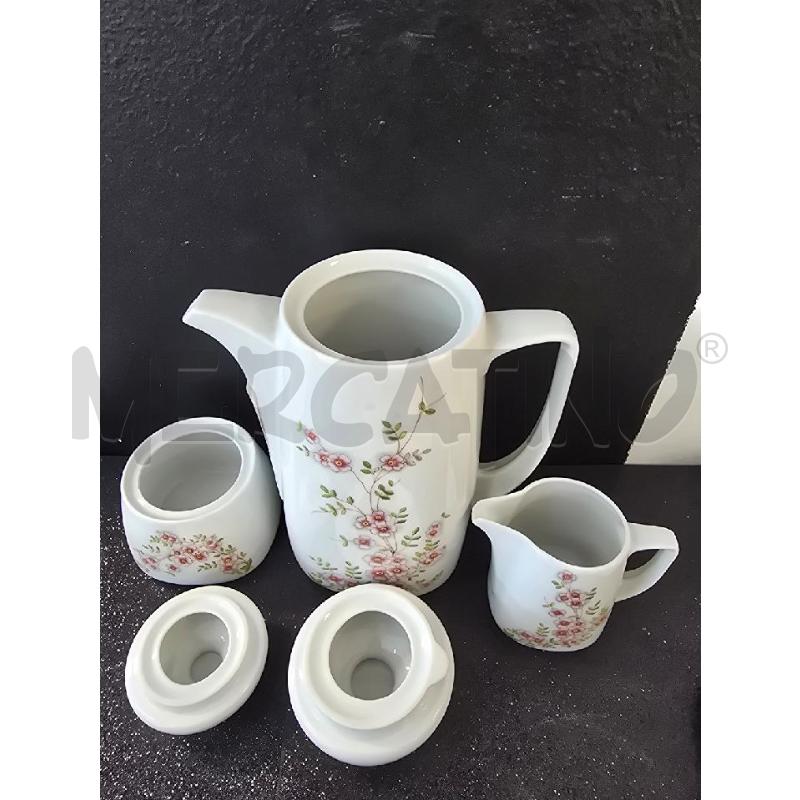 SERVIZIO DA CAFFÈ +6 PIATTINI +TEIERA +LATTTERA+ZUCCHERIERA FIORI DI PESCO | Mercatino dell'Usato Corciano 4