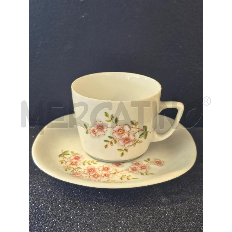 SERVIZIO DA CAFFÈ +6 PIATTINI +TEIERA +LATTTERA+ZUCCHERIERA FIORI DI PESCO | Mercatino dell'Usato Corciano 5