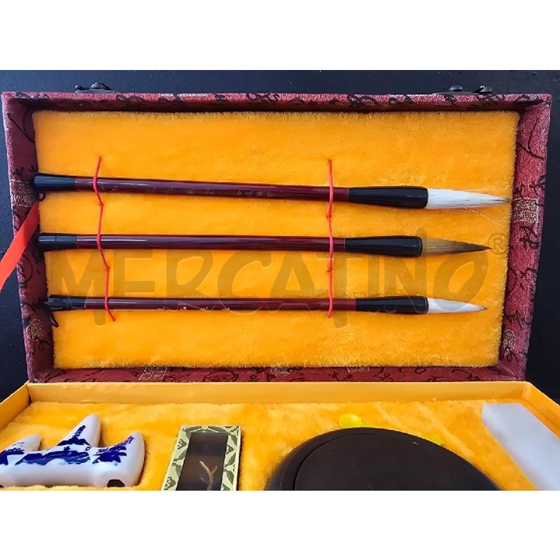SET PITTURA CINESE SCATOLA ROSSA CON SCRITTE | Mercatino dell'Usato Corciano 3