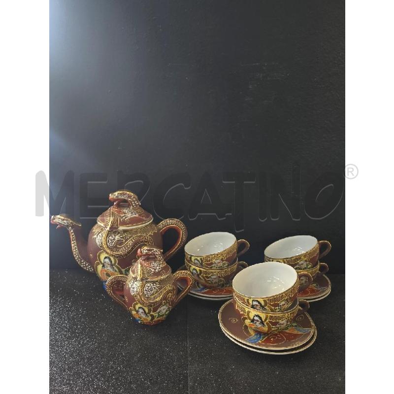 SET THÈ TEIERA ZUCCHIERIERA 4 TAZZINE STILE ORIENTALE | Mercatino dell'Usato Corciano 1