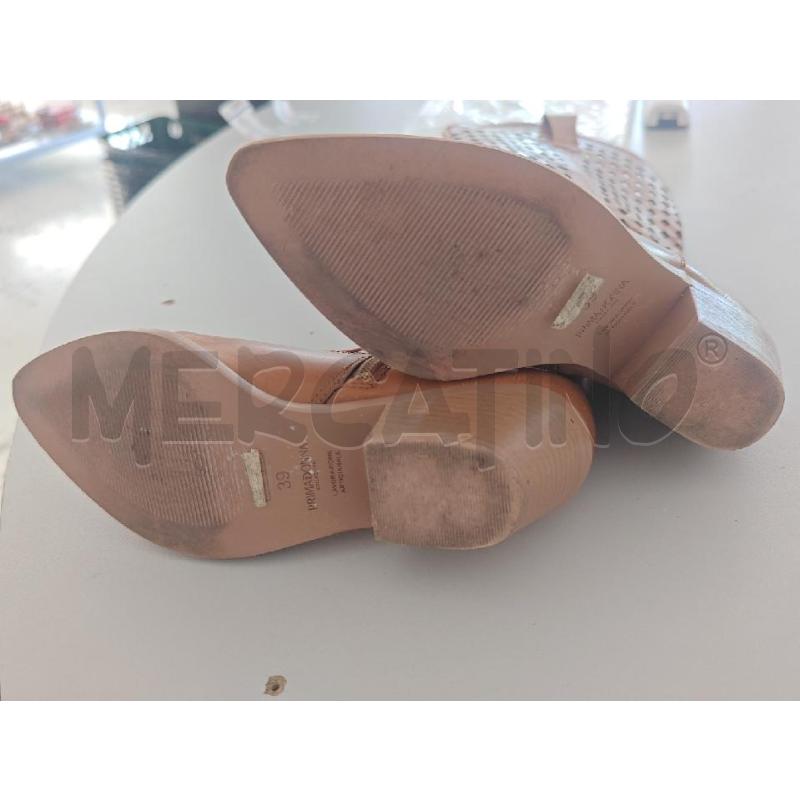 STIVALI DONNA PRIMADONNA MARRONE CHIARO TRAFORATI TEXANI TACCO LARGO | Mercatino dell'Usato Corciano 4