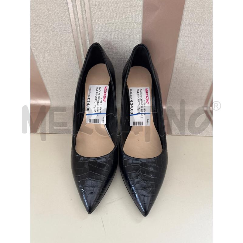 TACCHI CHANTAL NERO STILE PITONATO  | Mercatino dell'Usato Corciano 3