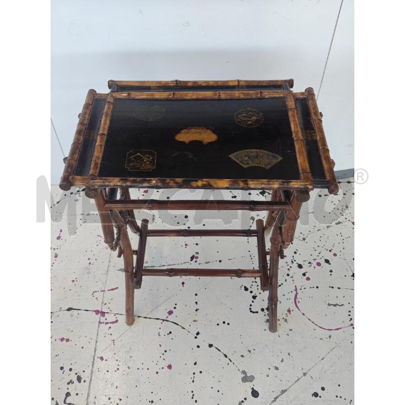 TAVOLO  BAMBOO CON PIANO NERO | Mercatino dell'Usato Corciano 1