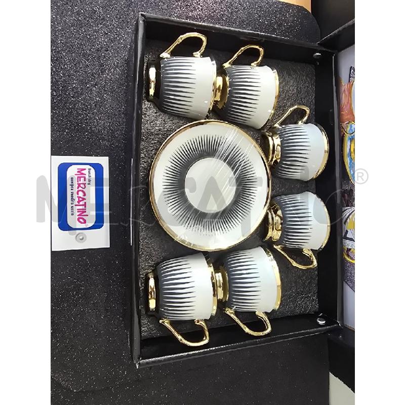 TAZZINE 6 PZ BORD ORO STRISC NERE | Mercatino dell'Usato Corciano 2