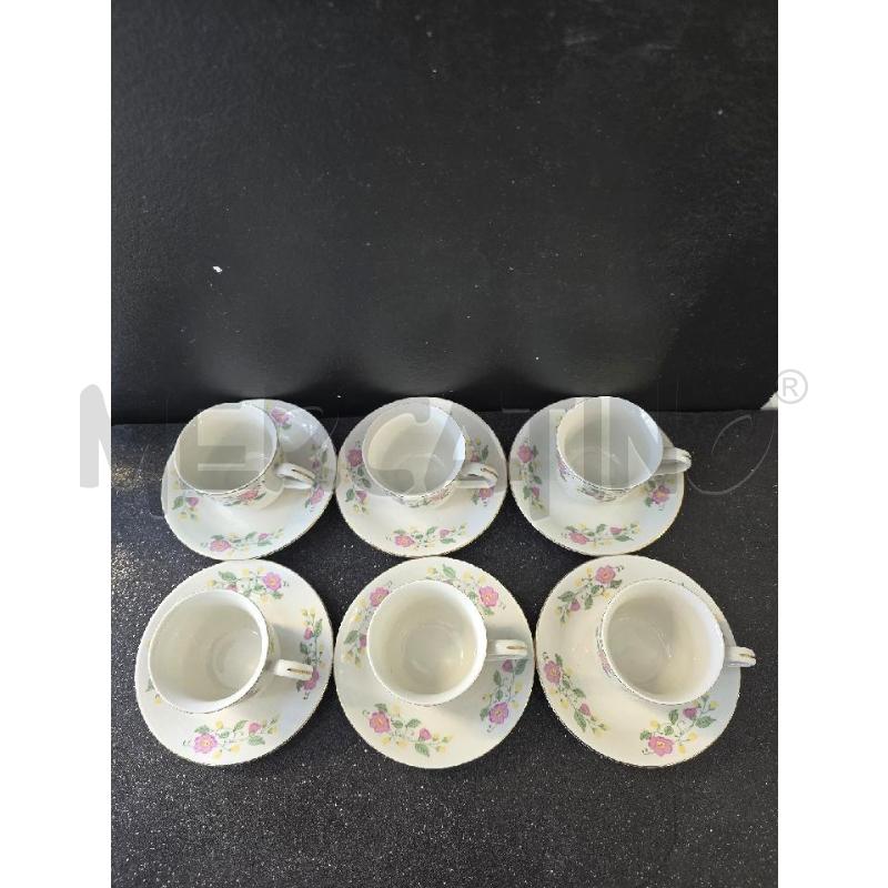 TAZZINE CAFFE 6PZ FIORI ROSA | Mercatino dell'Usato Corciano 2