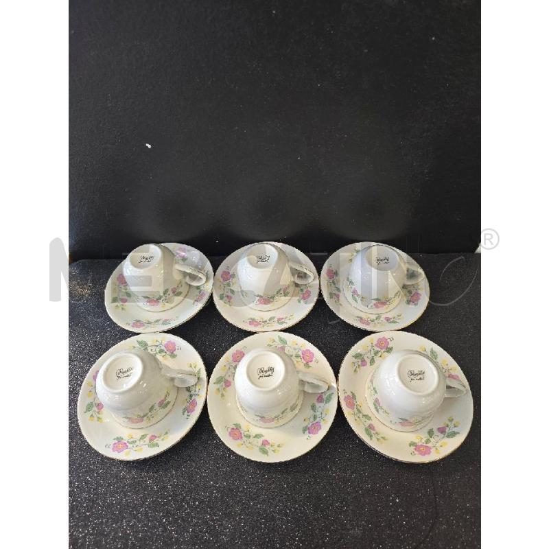 TAZZINE CAFFE 6PZ FIORI ROSA | Mercatino dell'Usato Corciano 3