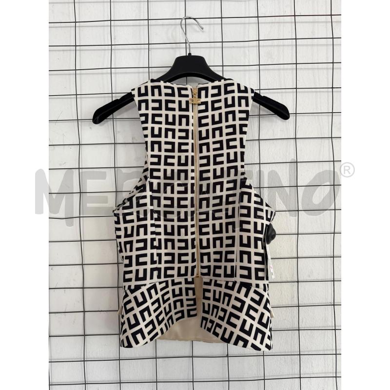 TOP ELISABETTA FRANCHI BEIGE E NERO  | Mercatino dell'Usato Corciano 4