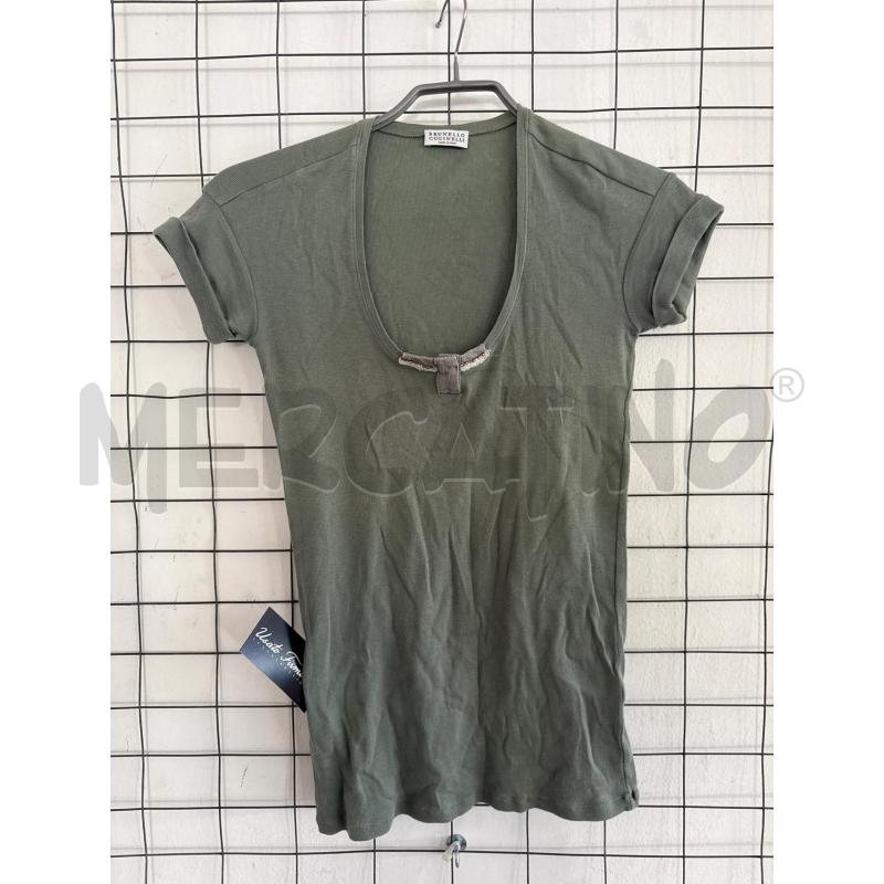 T SHIRT DONNA BRUNELLO CUCINELLI VERDE SALVIA  | Mercatino dell'Usato Corciano 1