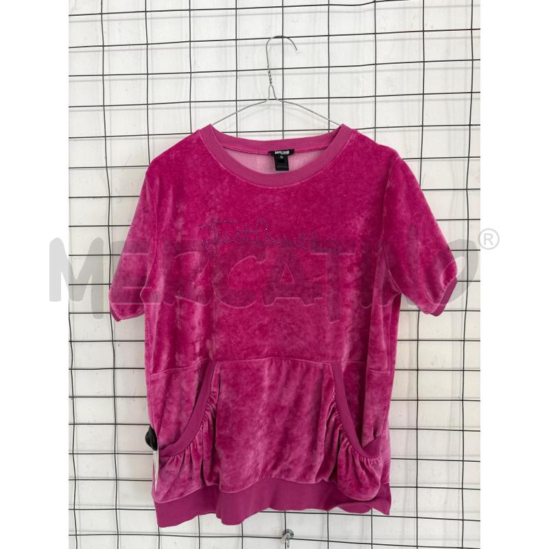 T SHIRT DONNA JUST CAVALLI CINISGLIA ROSA SCRITTA  | Mercatino dell'Usato Corciano 1