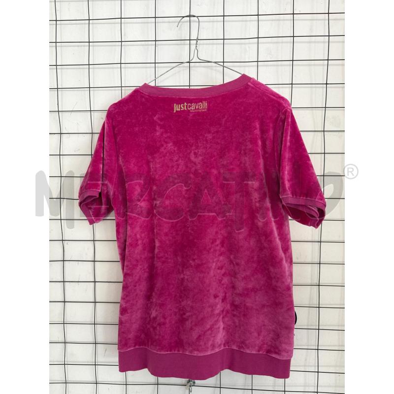 T SHIRT DONNA JUST CAVALLI CINISGLIA ROSA SCRITTA  | Mercatino dell'Usato Corciano 3