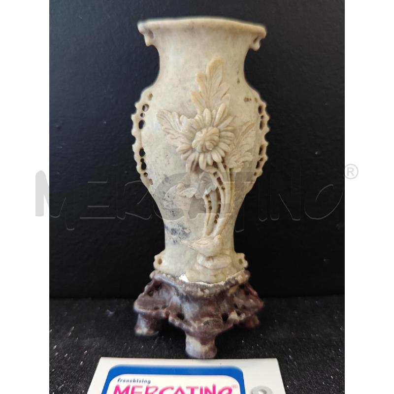 VASO CINESE IN PIETRA SAPONARIA CON ORNAMENTI SCOLPITI FIORI | Mercatino dell'Usato Corciano 5
