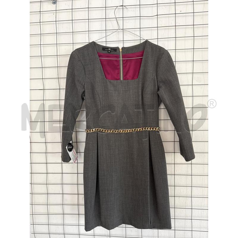 VESTITO DONNA ELISABETTA FRANCHI GRIGIO CON CATENA IN VITA  | Mercatino dell'Usato Corciano 1