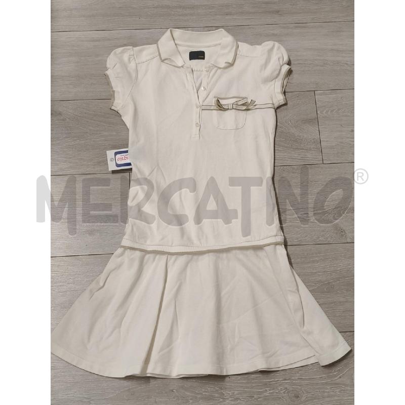 VESTITO DONNA FENDI BIANCO SOPRA POLO CON PICCOLA TASCA SUL PETTO DECORATA CON FIOCCO LOGATO  | Mercatino dell'Usato Corciano 1