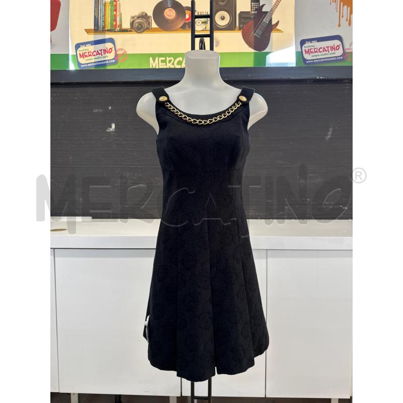 VESTITO DONNA LUISA SPAGNIOLI NERO CON FIBBIA ORO SULLO SCOLLO  | Mercatino dell'Usato Corciano 1