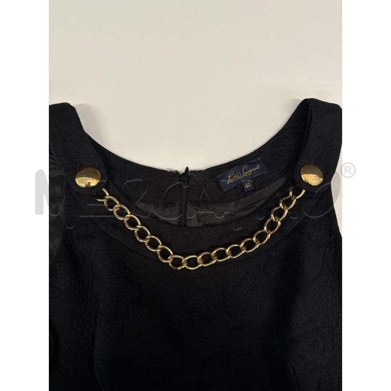 VESTITO DONNA LUISA SPAGNIOLI NERO CON FIBBIA ORO SULLO SCOLLO  | Mercatino dell'Usato Corciano 4