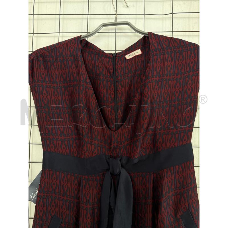 VESTITO DONNA MAX&CO ROSSO BORDEAUX CON SETA BLU  | Mercatino dell'Usato Corciano 2