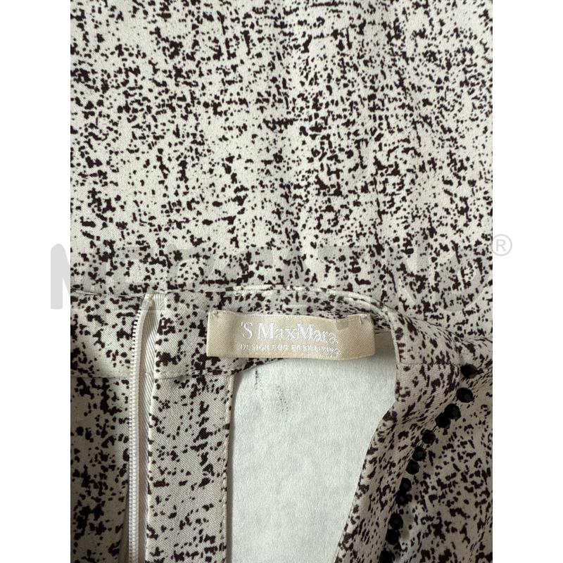 VESTITO DONNA MAX MARA GIRO MANICA BEIGE CON MACCHIE MARRNI COLLO BRILLANTI NERO  | Mercatino dell'Usato Corciano 3