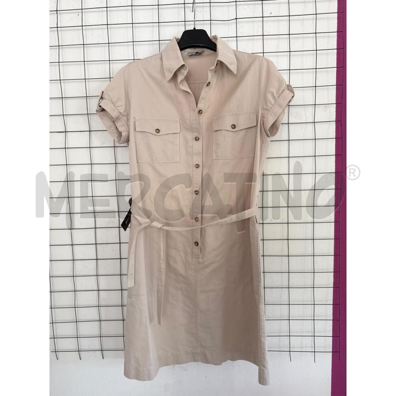 VESTITO DONNA MONCLER BEIGE CON BOTTONI MEZZA MANICA  | Mercatino dell'Usato Corciano 1