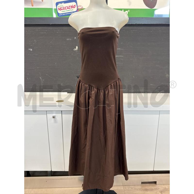 VESTITO DONNA SOUVENIR MARRONE SENZA MANICHE CON GONNA AMPIA  | Mercatino dell'Usato Corciano 1